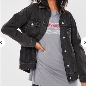 Missguided Black Tall Oversized Denim Jacket